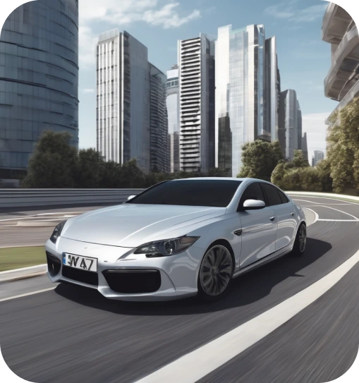 Imagen de un automóvil en la ciudad